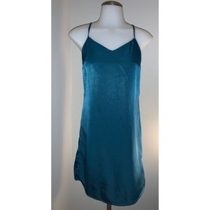 Mini Teal Strappy Dress
